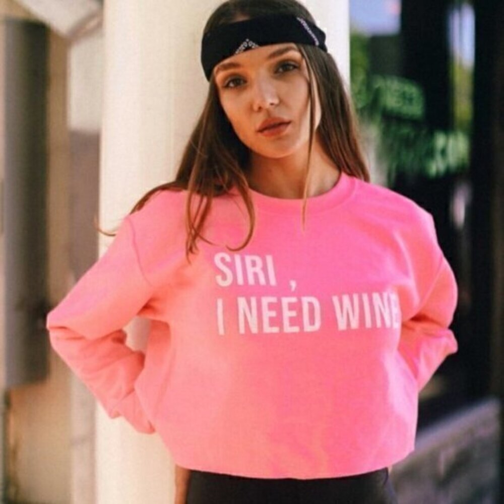 SIRI, I need Wine Crop Pullover - Large
